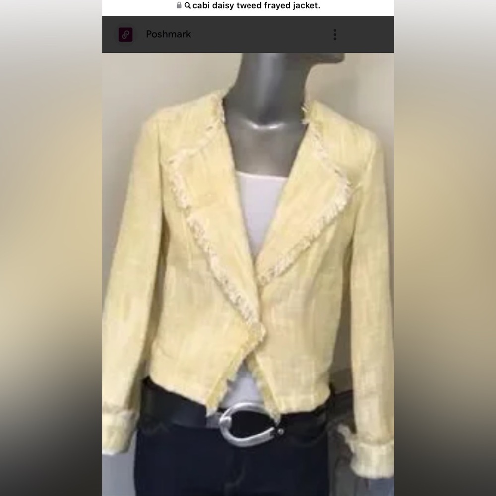 COPY - CAbi Daisy Yellow Frayed Collar Women's Jacket SZ S
